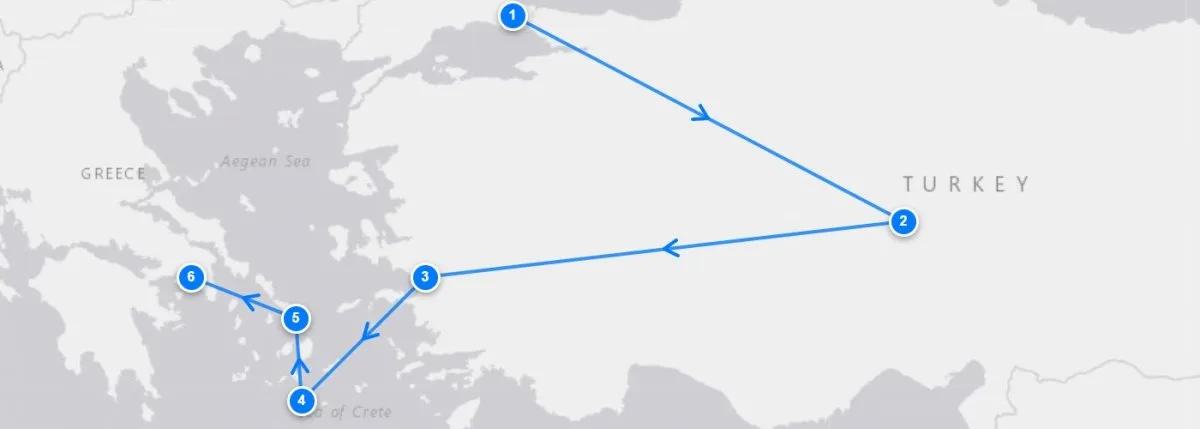 Highlights Of Greece And Turkey route map